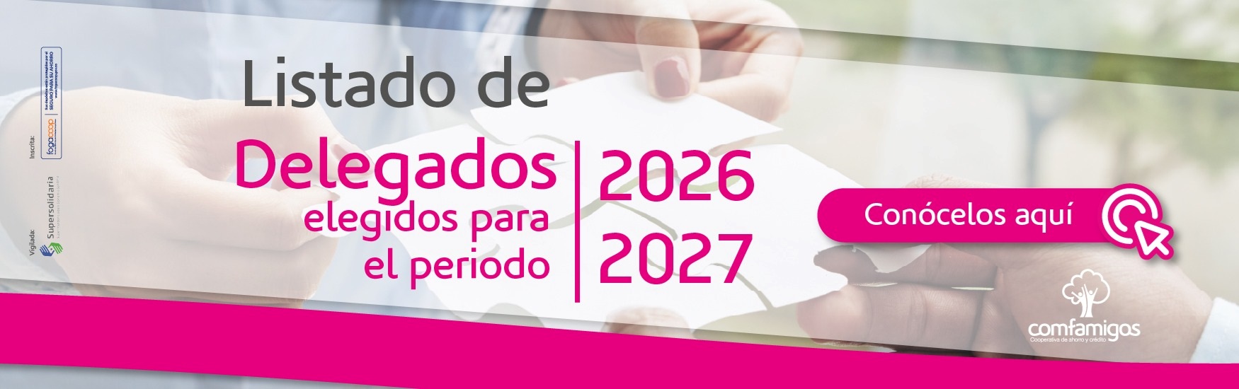 Publicación del listado de delegados elegidos para el periodo 2026 - 2027